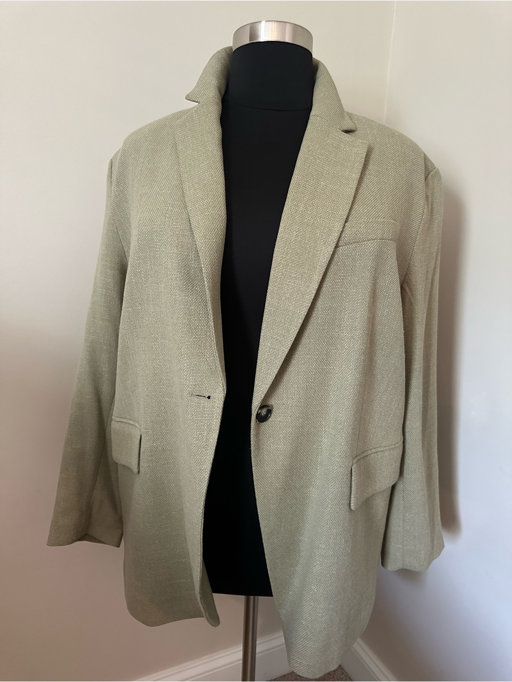 NWT H&M women’s Light Green Single-Button Blazer 1x